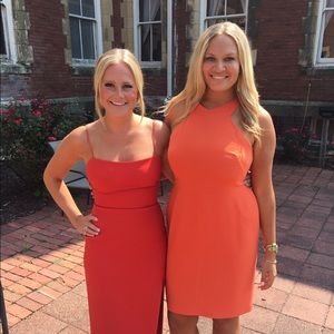 Orange Calvin Klein dress!